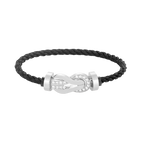 [Plus&Max]CHANCE LARGE 8 FIGURE BUCKLE HALF DIAMOND BRACELET SILVER
