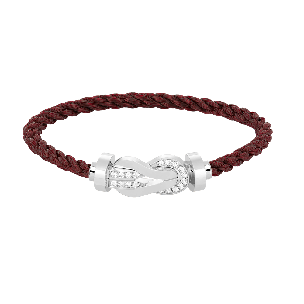 [Max Jewelry ]CHANCE LARGE 8 FIGURE BUCKLE HALF DIAMOND BRACELET SILVER