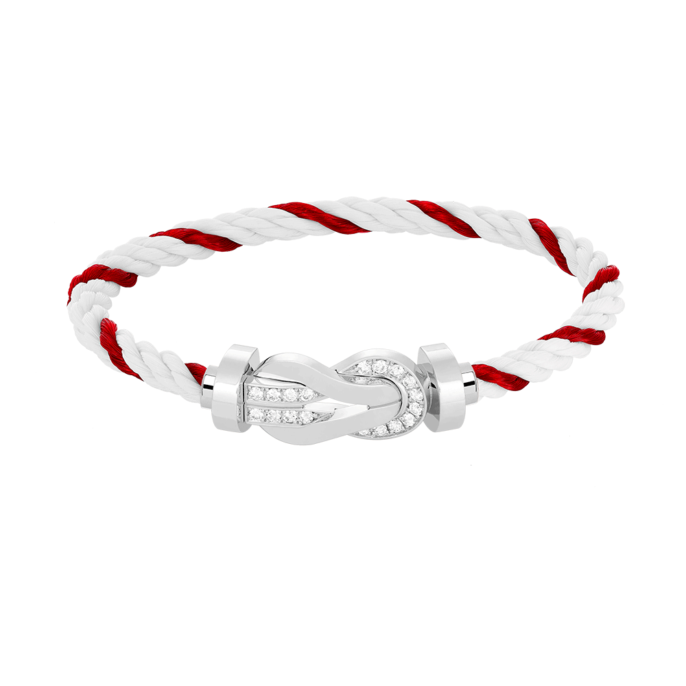 [Max Jewelry ]CHANCE LARGE 8 FIGURE BUCKLE HALF DIAMOND BRACELET SILVER