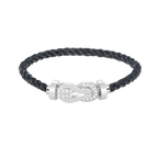 [Plus&Max]CHANCE LARGE 8 FIGURE BUCKLE HALF DIAMOND BRACELET SILVER
