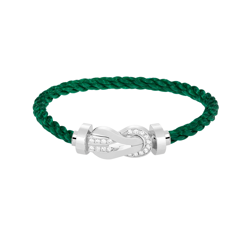 [Max Jewelry ]CHANCE LARGE 8 FIGURE BUCKLE HALF DIAMOND BRACELET SILVER