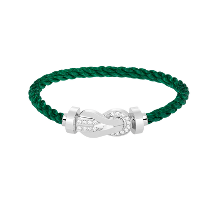 [Max Jewelry ]CHANCE LARGE 8 FIGURE BUCKLE HALF DIAMOND BRACELET SILVER