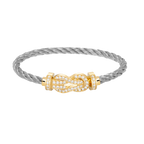 [Plus&Max]CHANCE LARGE 8 FIGURE BUCKLE FULLDIAMOND BRACELET GOLD