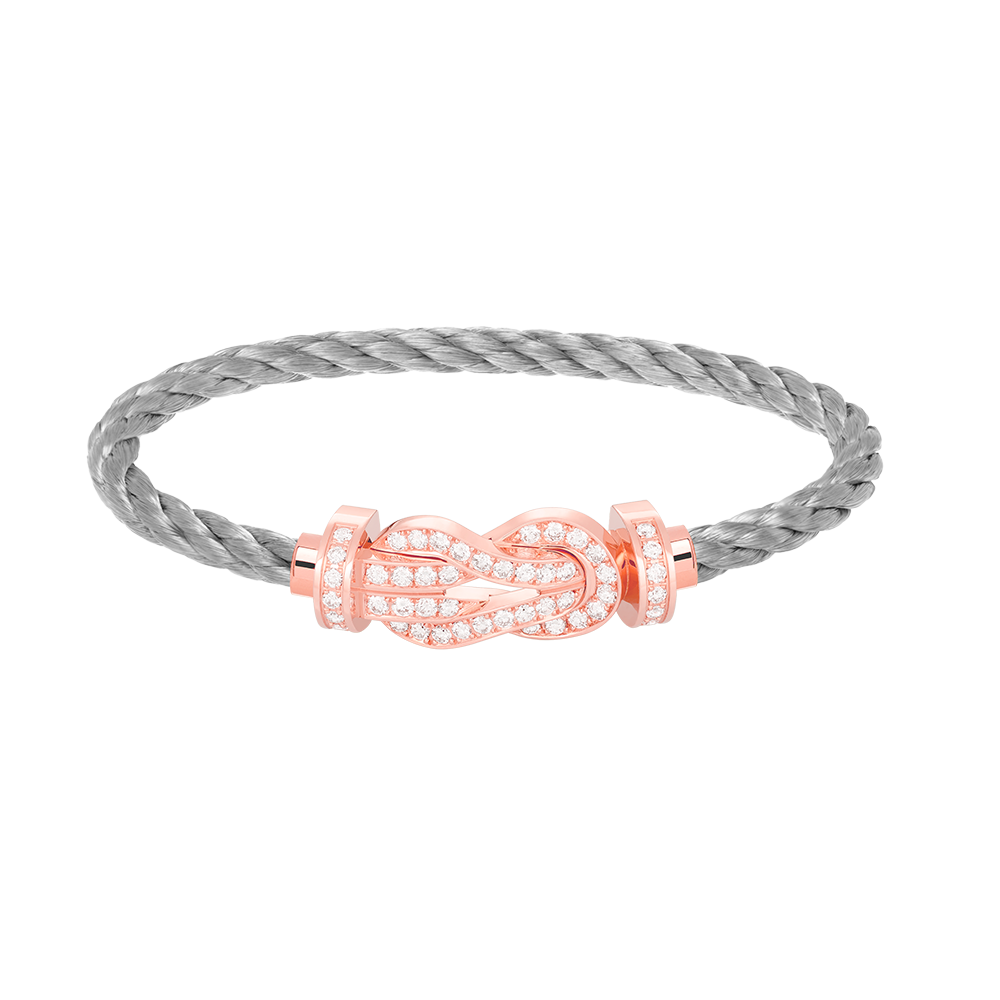 [Max Jewelry ]CHANCE LARGE 8 FIGURE BUCKLE FULL DIAMOND BRACELET ROSE GOLD