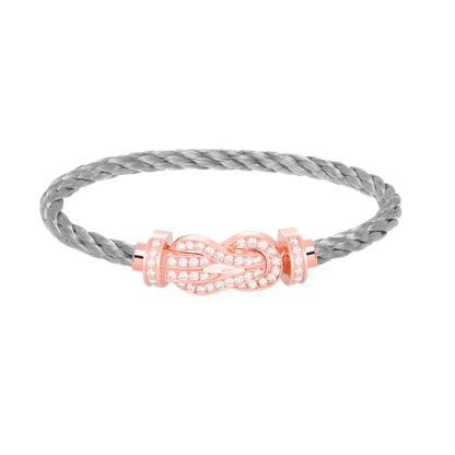 [Max Jewelry ]CHANCE LARGE 8 FIGURE BUCKLE FULL DIAMOND BRACELET ROSE GOLD