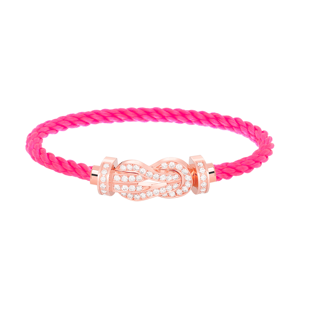 [Max Jewelry ]CHANCE LARGE 8 FIGURE BUCKLE FULL DIAMOND BRACELET ROSE GOLD