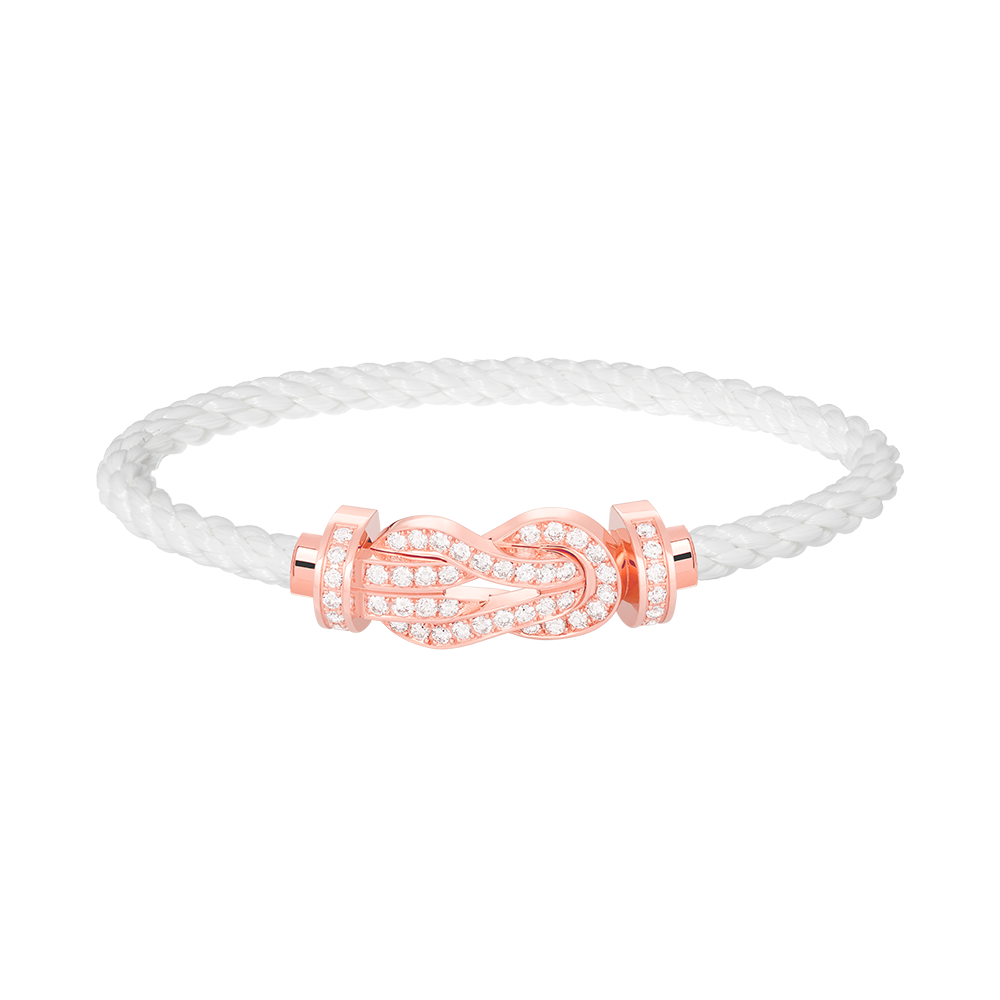 [Max Jewelry ]CHANCE LARGE 8 FIGURE BUCKLE FULL DIAMOND BRACELET ROSE GOLD