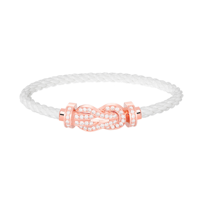 [Max Jewelry ]CHANCE LARGE 8 FIGURE BUCKLE FULL DIAMOND BRACELET ROSE GOLD