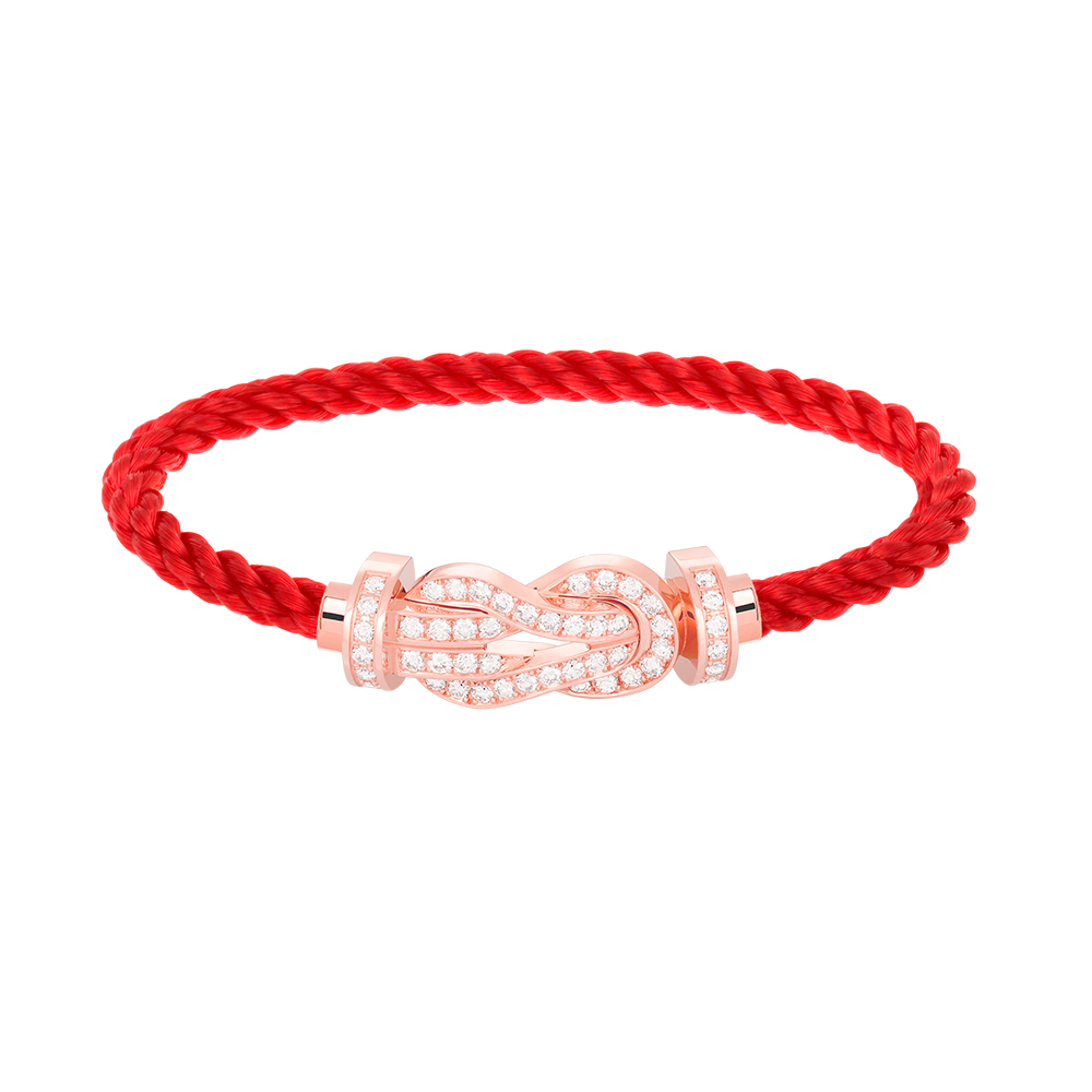 [Max Jewelry ]CHANCE LARGE 8 FIGURE BUCKLE FULL DIAMOND BRACELET ROSE GOLD