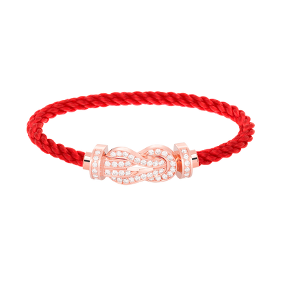 [Max Jewelry ]CHANCE LARGE 8 FIGURE BUCKLE FULL DIAMOND BRACELET ROSE GOLD
