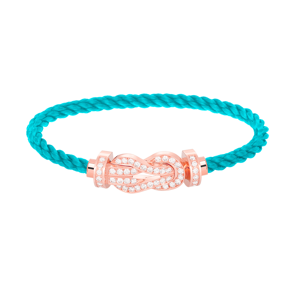 [Max Jewelry ]CHANCE LARGE 8 FIGURE BUCKLE FULL DIAMOND BRACELET ROSE GOLD