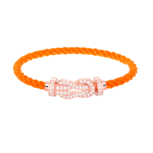 [Max Jewelry ]CHANCE LARGE 8 FIGURE BUCKLE FULL DIAMOND BRACELET ROSE GOLD