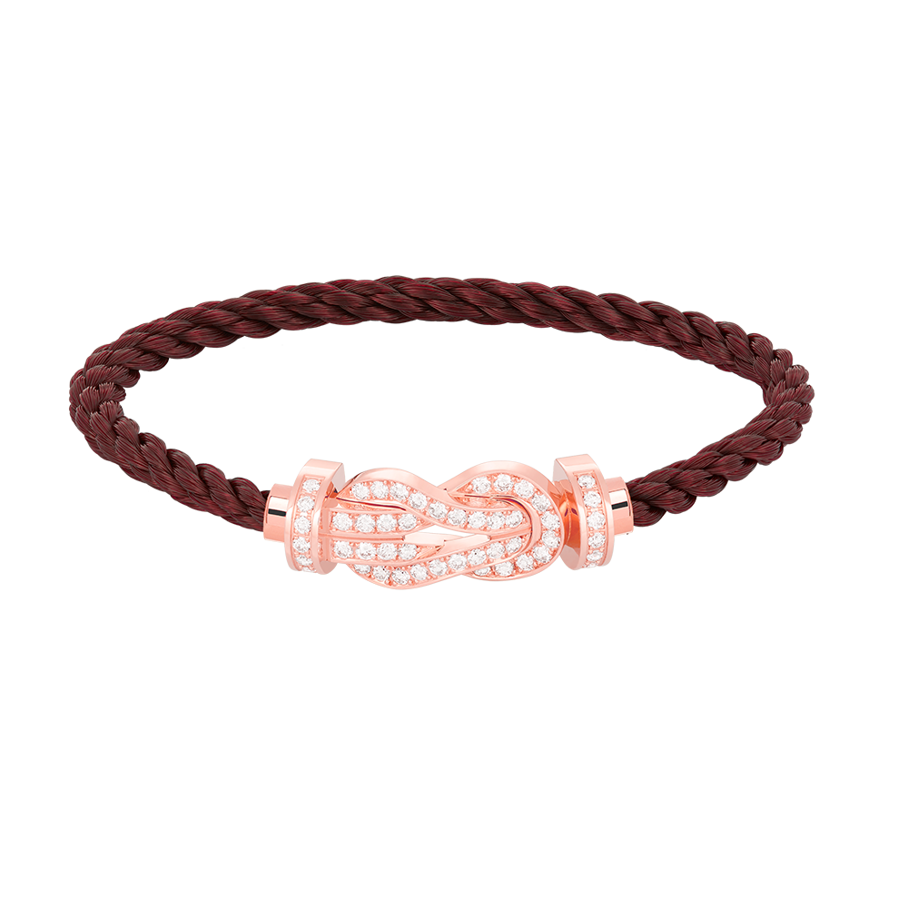 [Max Jewelry ]CHANCE LARGE 8 FIGURE BUCKLE FULL DIAMOND BRACELET ROSE GOLD