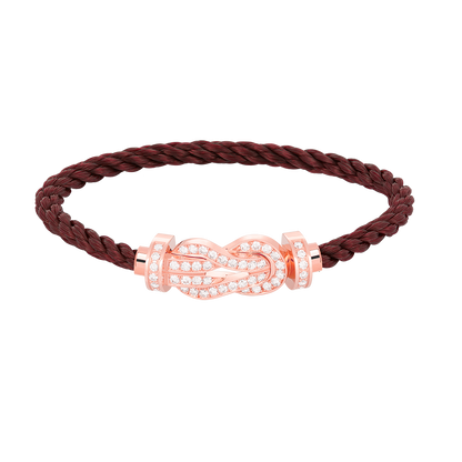 [Max Jewelry ]CHANCE LARGE 8 FIGURE BUCKLE FULL DIAMOND BRACELET ROSE GOLD