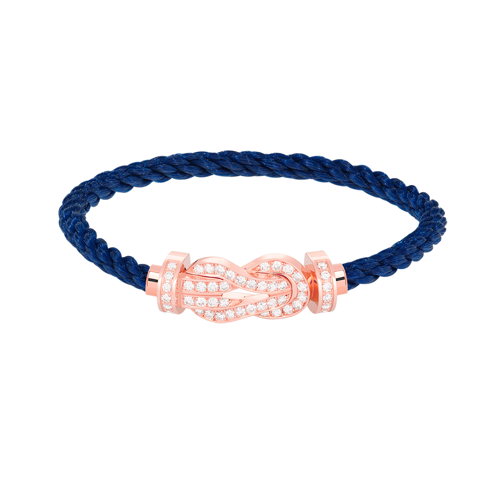 [Max Jewelry ]CHANCE LARGE 8 FIGURE BUCKLE FULL DIAMOND BRACELET ROSE GOLD
