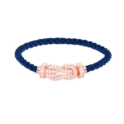 [Max Jewelry ]CHANCE LARGE 8 FIGURE BUCKLE FULL DIAMOND BRACELET ROSE GOLD