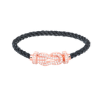 [Plus&Max]CHANCE LARGE 8 FIGURE BUCKLE FULL DIAMOND BRACELET ROSE GOLD