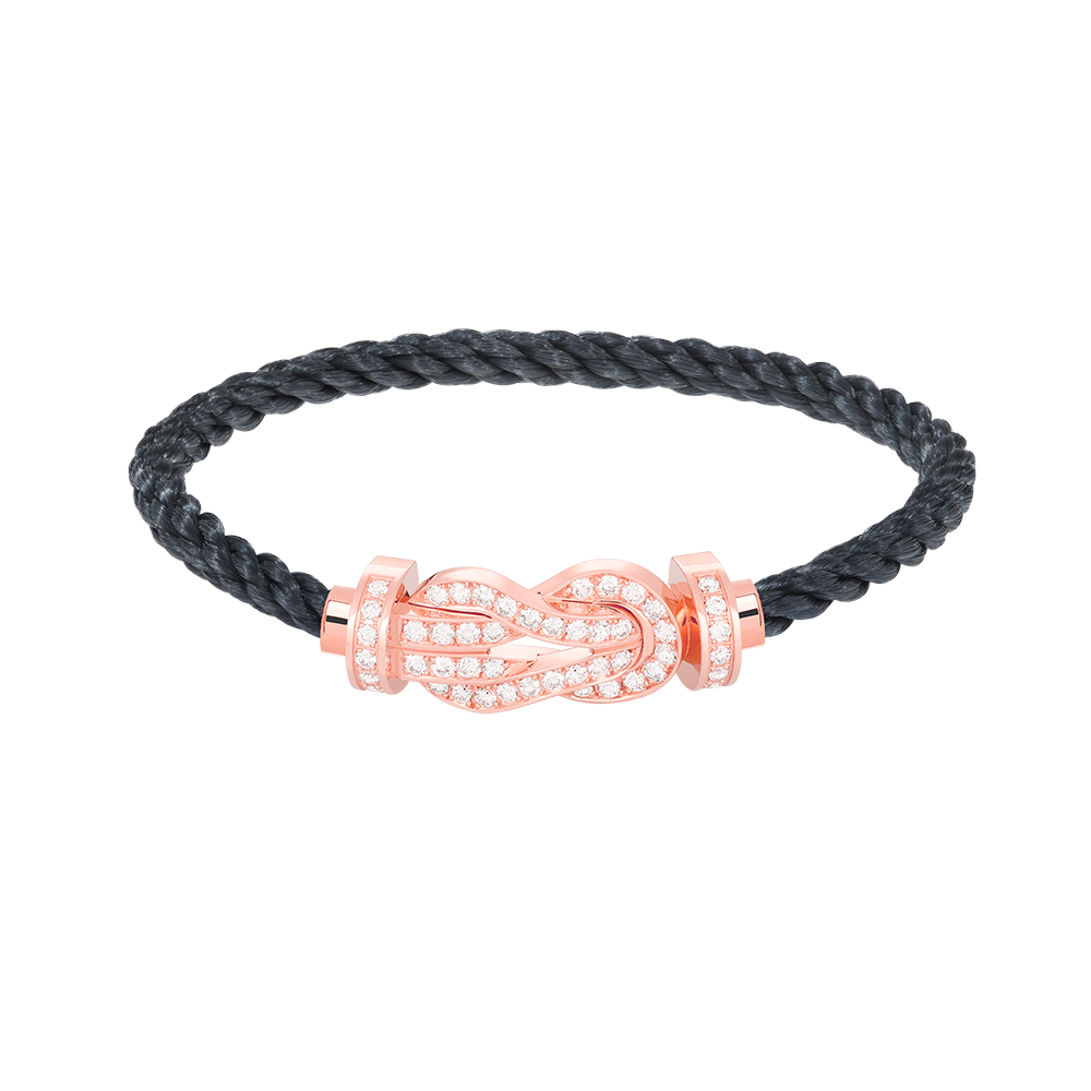 [Max Jewelry ]CHANCE LARGE 8 FIGURE BUCKLE FULL DIAMOND BRACELET ROSE GOLD