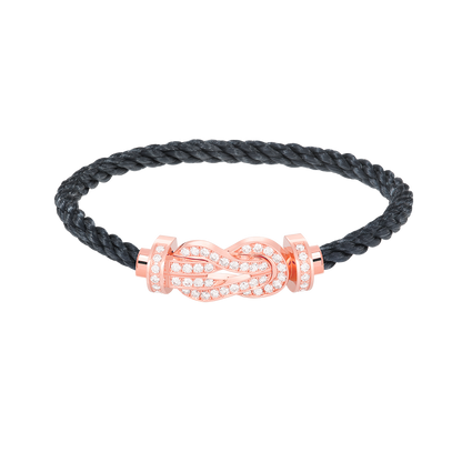 [Max Jewelry ]CHANCE LARGE 8 FIGURE BUCKLE FULL DIAMOND BRACELET ROSE GOLD