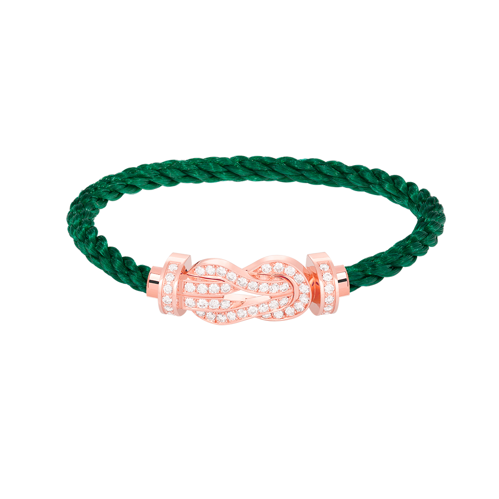 [Max Jewelry ]CHANCE LARGE 8 FIGURE BUCKLE FULL DIAMOND BRACELET ROSE GOLD