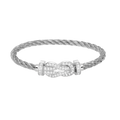 [Plus&Max]CHANCE LARGE 8 FIGURE BUCKLE FULL DIAMOND BRACELET SILVER
