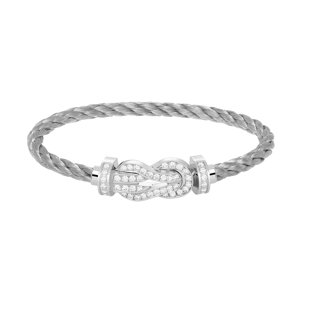 [Max Jewelry ]CHANCE LARGE 8 FIGURE BUCKLE FULL DIAMOND BRACELET SILVER