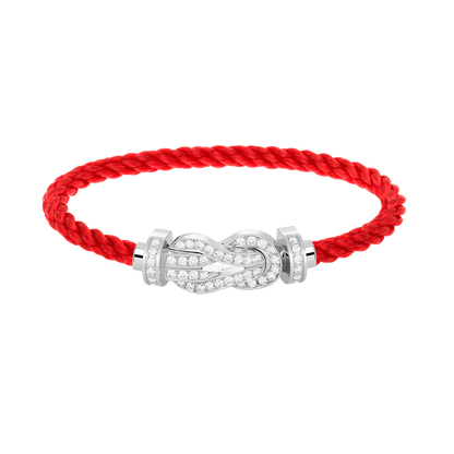 [Max Jewelry ]CHANCE LARGE 8 FIGURE BUCKLE FULL DIAMOND BRACELET SILVER