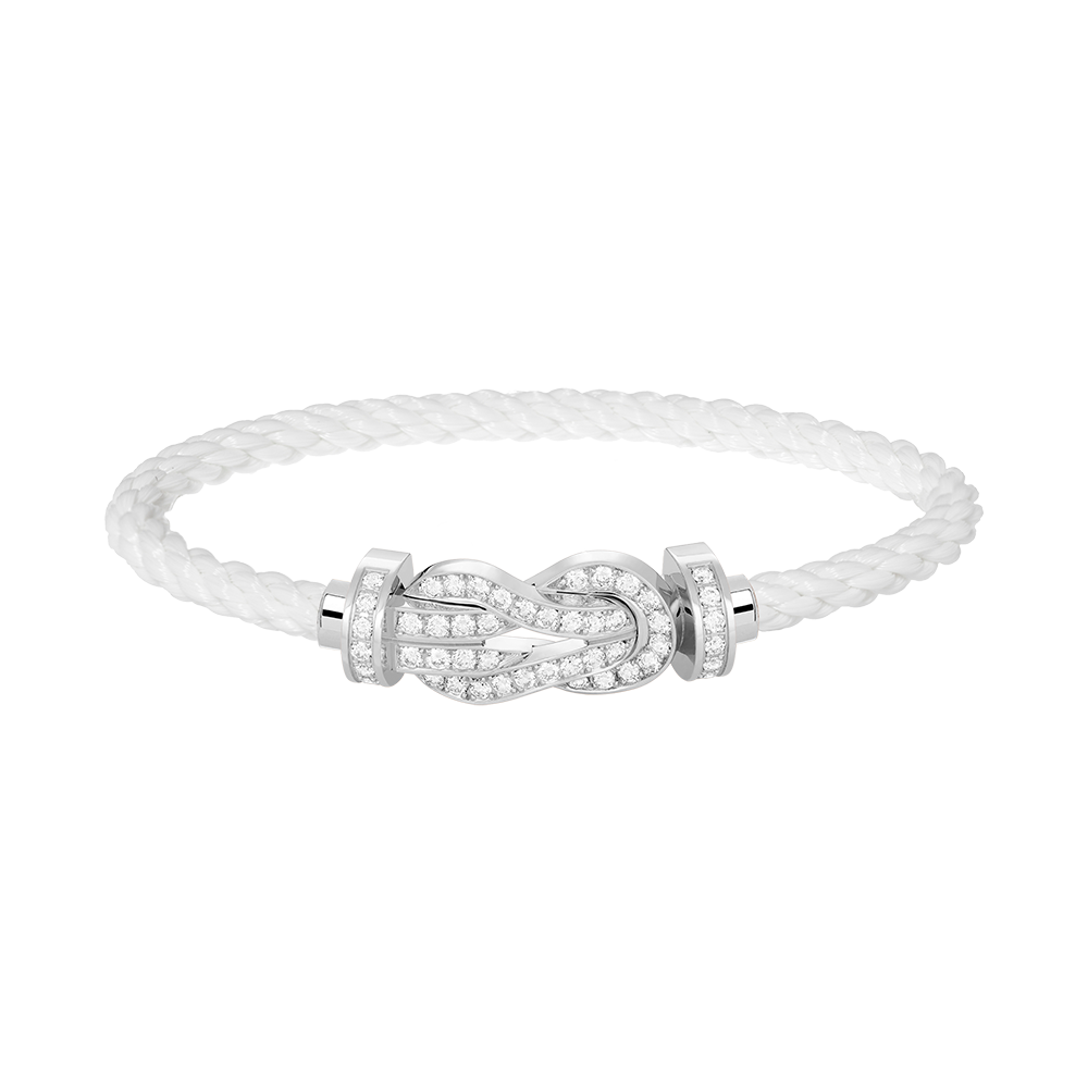 [Max Jewelry ]CHANCE LARGE 8 FIGURE BUCKLE FULL DIAMOND BRACELET SILVER