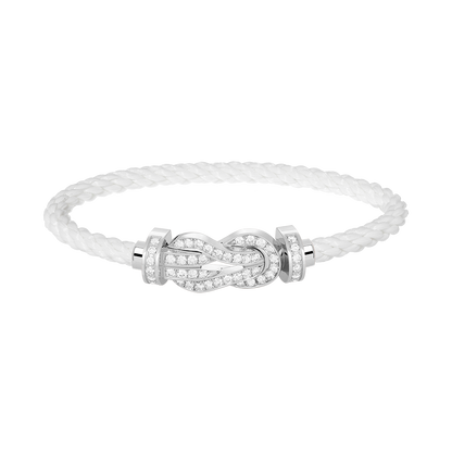 [Max Jewelry ]CHANCE LARGE 8 FIGURE BUCKLE FULL DIAMOND BRACELET SILVER