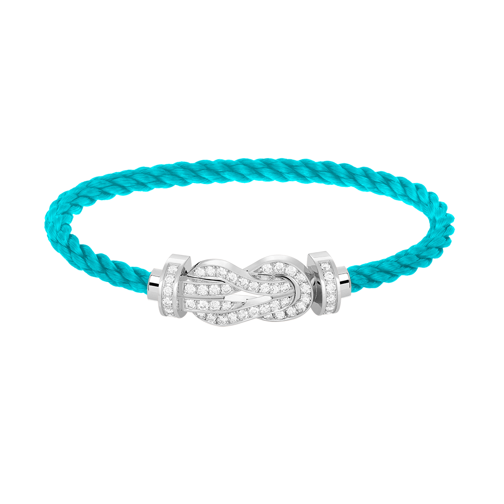 [Max Jewelry ]CHANCE LARGE 8 FIGURE BUCKLE FULL DIAMOND BRACELET SILVER