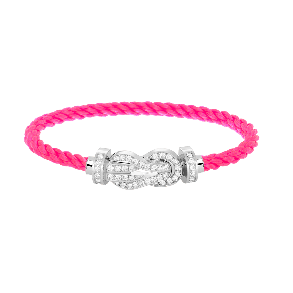 [Max Jewelry ]CHANCE LARGE 8 FIGURE BUCKLE FULL DIAMOND BRACELET SILVER