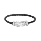 [Plus&Max]CHANCE LARGE 8 FIGURE BUCKLE FULL DIAMOND BRACELET SILVER