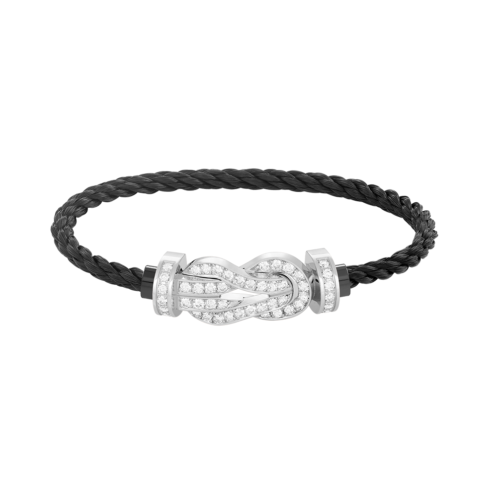 [Max Jewelry ]CHANCE LARGE 8 FIGURE BUCKLE FULL DIAMOND BRACELET SILVER