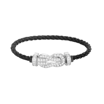 [Max Jewelry ]CHANCE LARGE 8 FIGURE BUCKLE FULL DIAMOND BRACELET SILVER