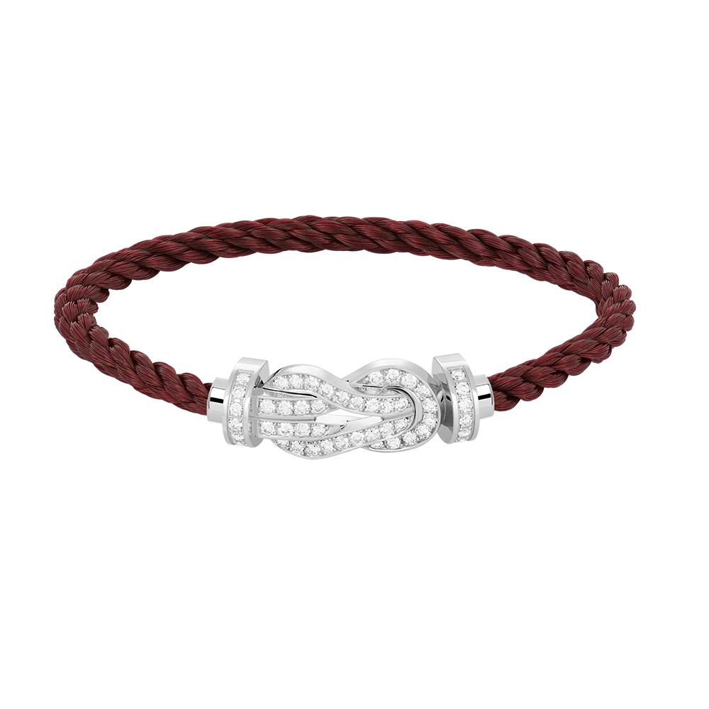 [Max Jewelry ]CHANCE LARGE 8 FIGURE BUCKLE FULL DIAMOND BRACELET SILVER