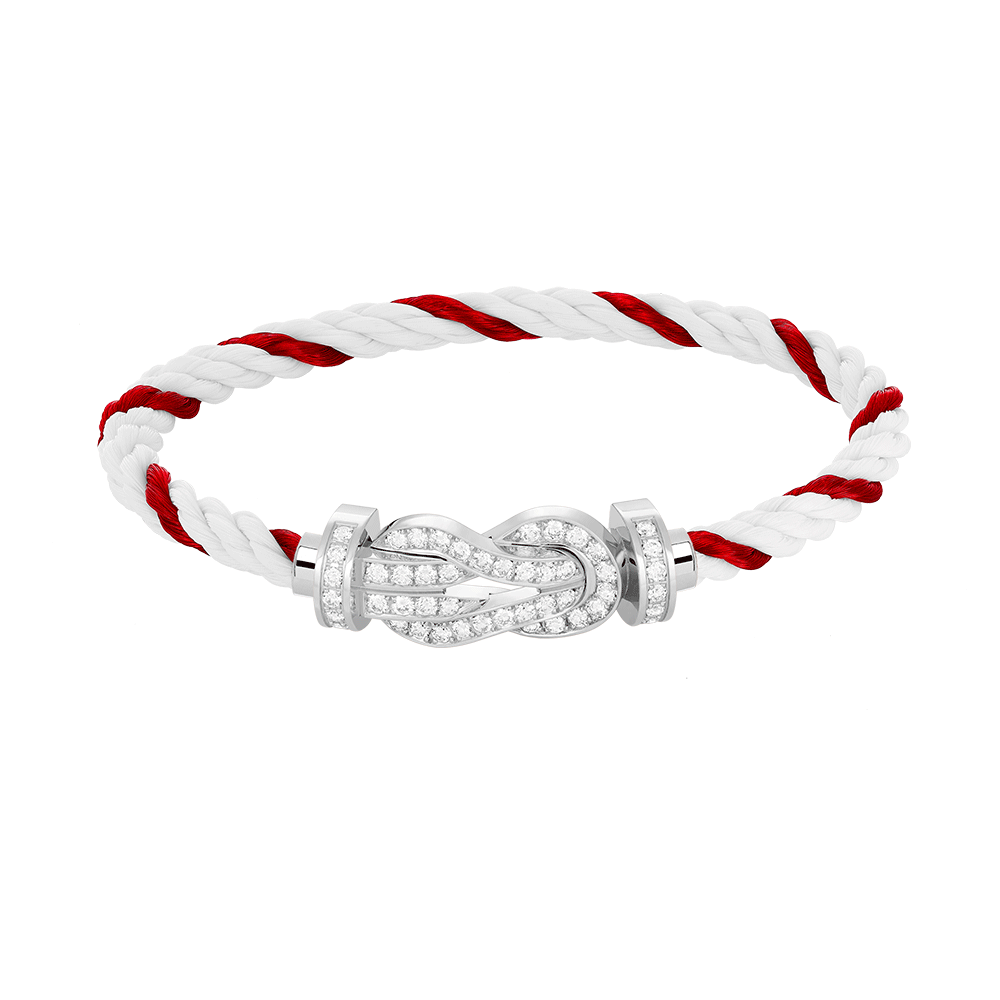 [Max Jewelry ]CHANCE LARGE 8 FIGURE BUCKLE FULL DIAMOND BRACELET SILVER