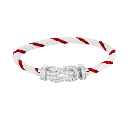 [Max Jewelry ]CHANCE LARGE 8 FIGURE BUCKLE FULL DIAMOND BRACELET SILVER