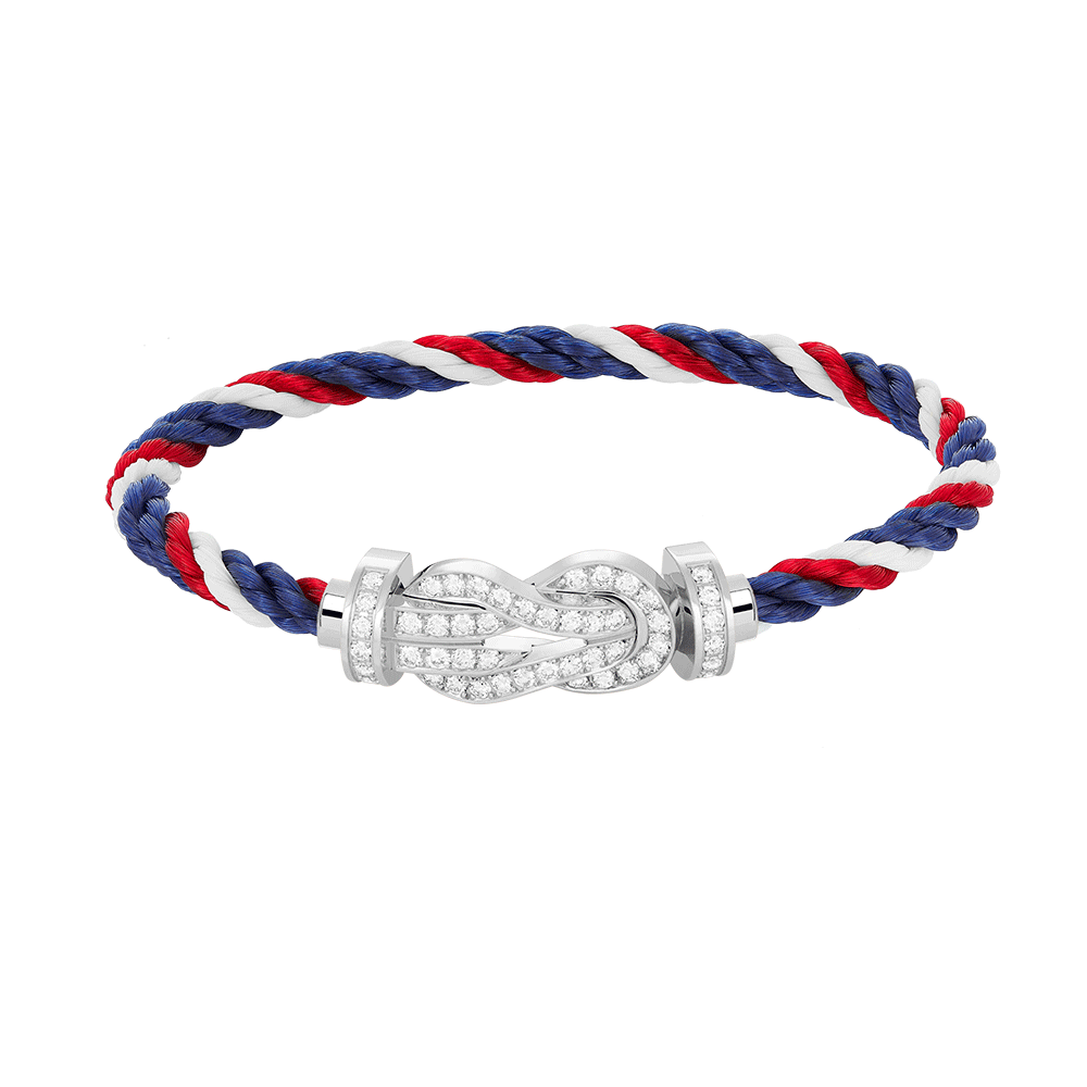 [Max Jewelry ]CHANCE LARGE 8 FIGURE BUCKLE FULL DIAMOND BRACELET SILVER
