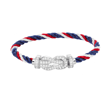 [Max Jewelry ]CHANCE LARGE 8 FIGURE BUCKLE FULL DIAMOND BRACELET SILVER