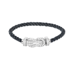 [Plus&Max]CHANCE LARGE 8 FIGURE BUCKLE FULL DIAMOND BRACELET SILVER
