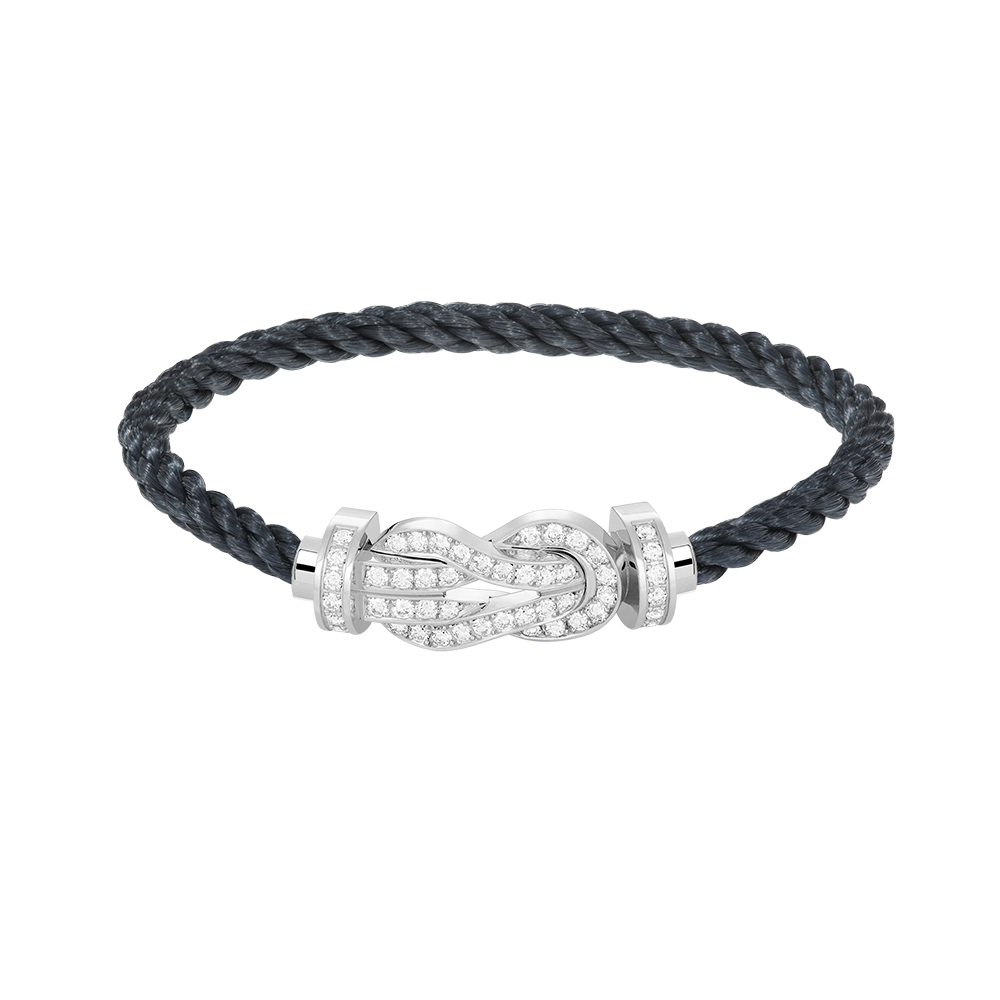 [Max Jewelry ]CHANCE LARGE 8 FIGURE BUCKLE FULL DIAMOND BRACELET SILVER