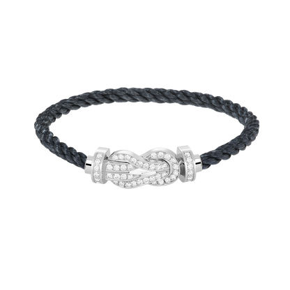 [Max Jewelry ]CHANCE LARGE 8 FIGURE BUCKLE FULL DIAMOND BRACELET SILVER