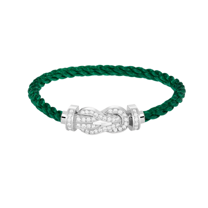 [Max Jewelry ]CHANCE LARGE 8 FIGURE BUCKLE FULL DIAMOND BRACELET SILVER
