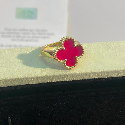 [Max Jewelry]NEW CLOVER PINK ENAMEL RINGS