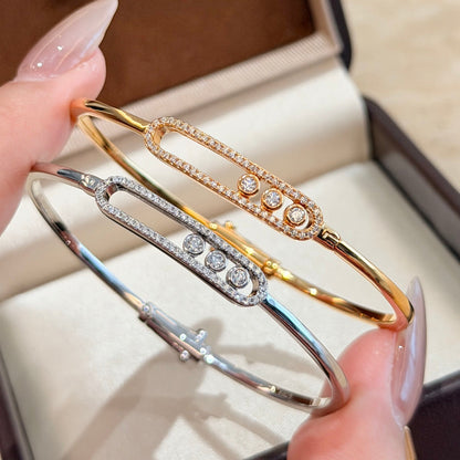 [Max Jewelry]Move Pavé Diamond Bangle Bracelet M