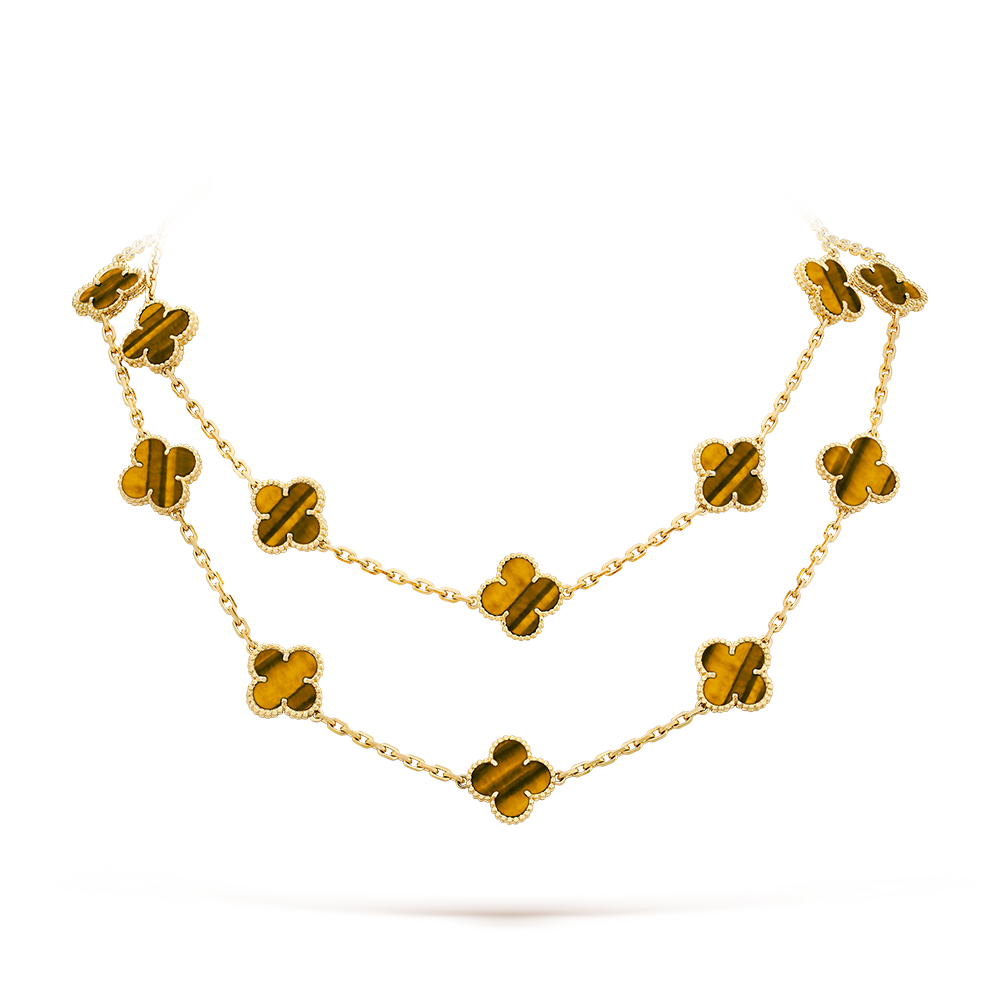 [Max Jewelry ]CLOVER 20 MOTIFS TIGER EYE ROSE GOLD