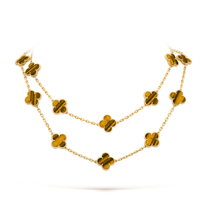 [Max Jewelry ]CLOVER 20 MOTIFS TIGER EYE ROSE GOLD