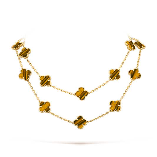 [Max Jewelry ]CLOVER 20 MOTIFS TIGER EYE ROSE GOLD