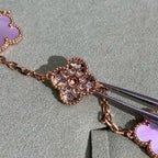 [Plus&Max]CLOVER 10 MOTIFS DIAMOND PINK MOP NECKLACE