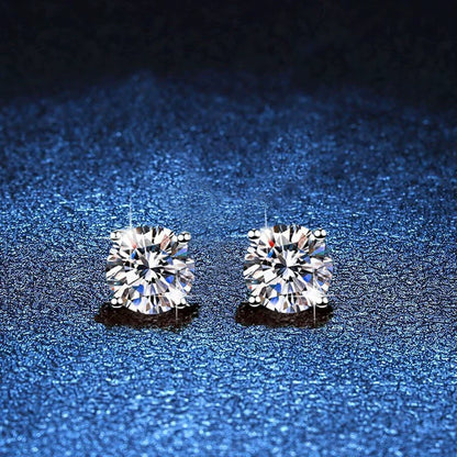 [Plus&Max]FOUR-PRONG MOISSANITE EARRINGS